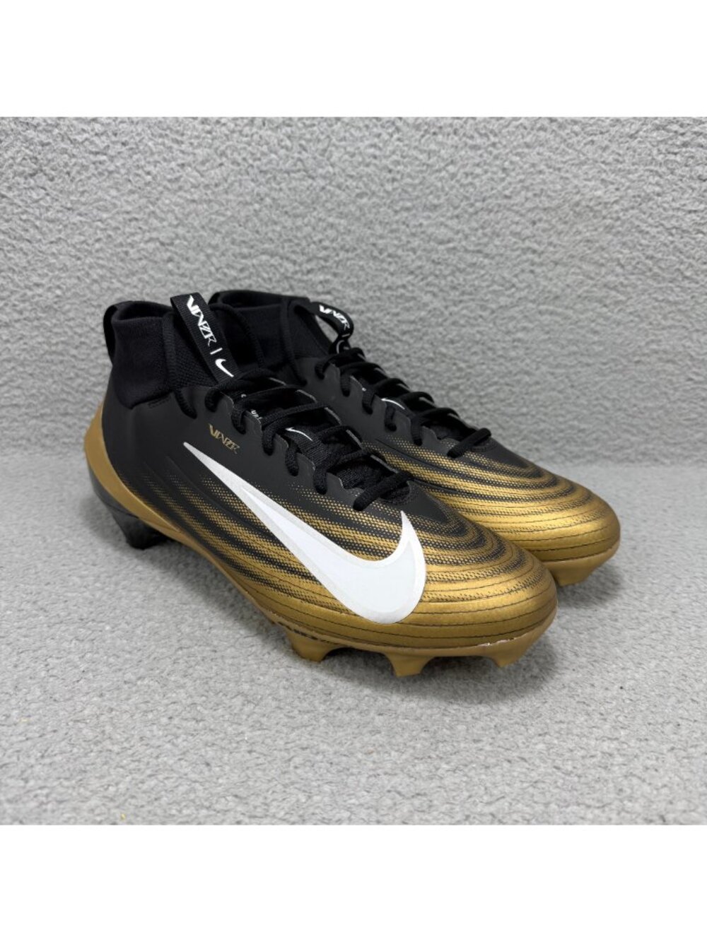 Nike Air Zoom Vapor Pro 1 Mens 13 Shoes Black Metallic Gold 2025 Football Cleats
